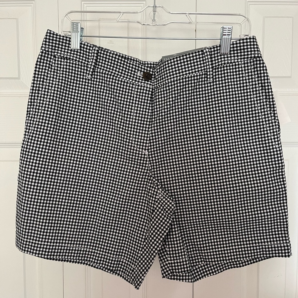 Talbots Relaxed Chino Short Black White Gingham